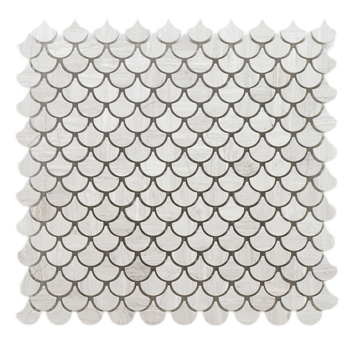 Carrara Polished Marble Mosaic - Fan