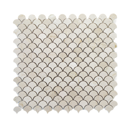 Crema Marfil Polished Marble Mosaic - Fan