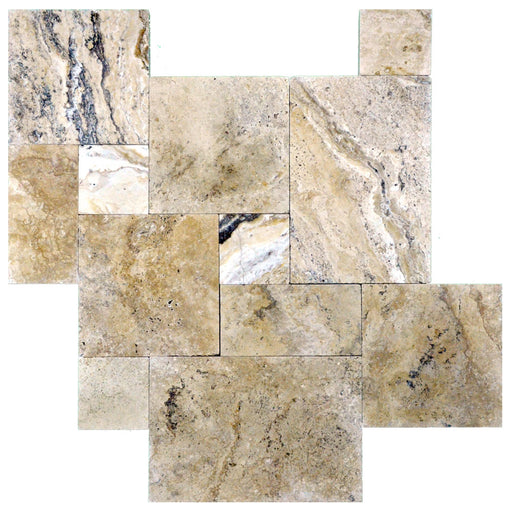 Philadelphia Tumbled Travertine Versailles Pattern