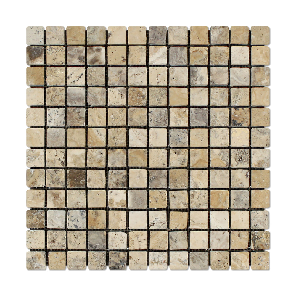 Philadelphia Travertine Mosaic - 1" x 1" Tumbled