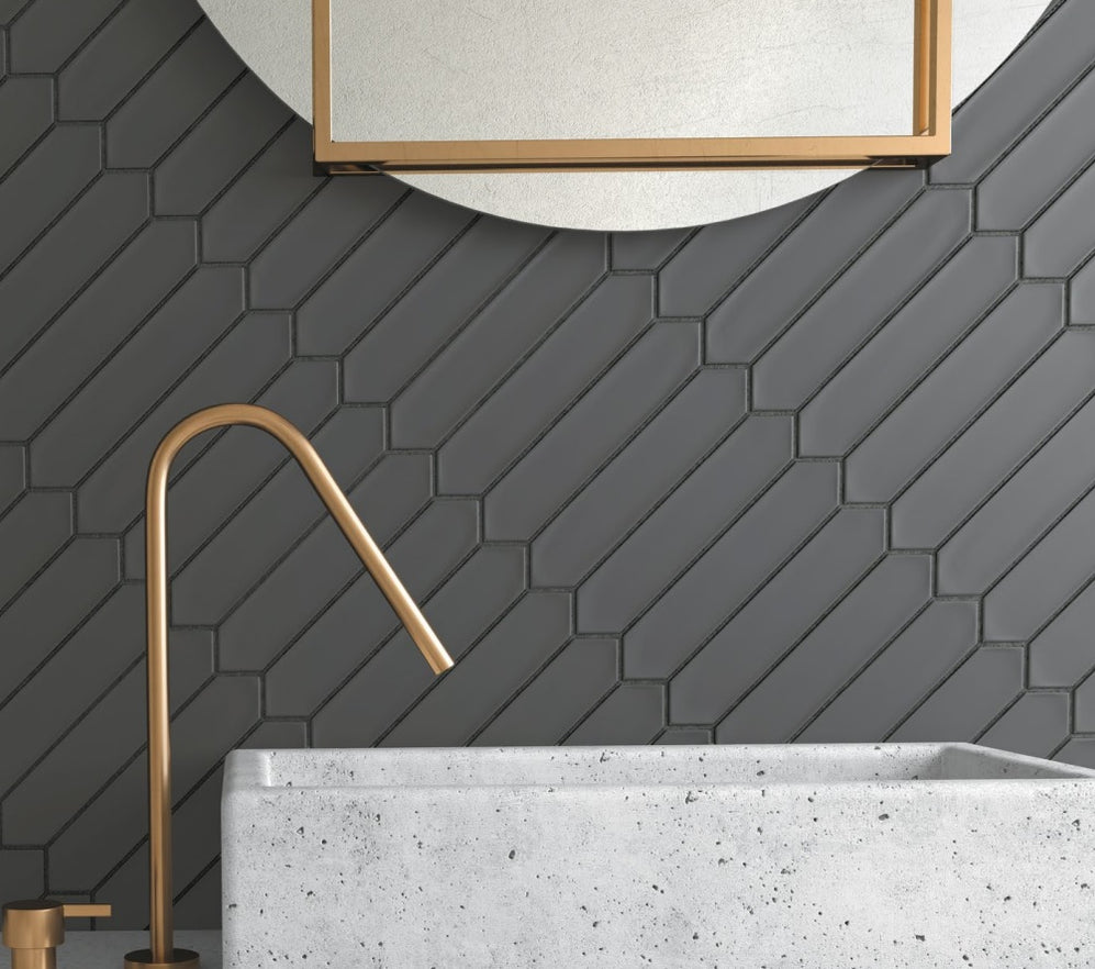 Mir Alfama Pickets Black Matte Ceramic Tile | Lowest Price — Stone ...