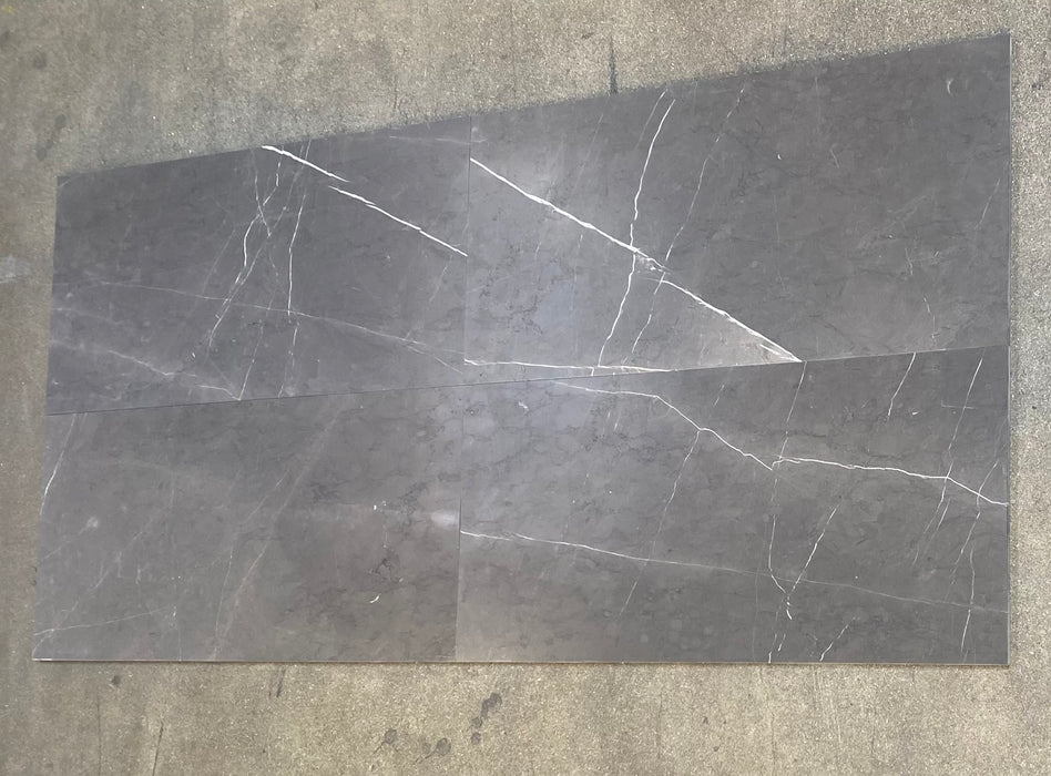 Pietra Gray Honed Marble Tile - 12" x 24" x 3/8" Honed