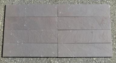 Plum Slate Natural Cleft Face, Gauged Back Tile - 6" x 6" x 3/8"
