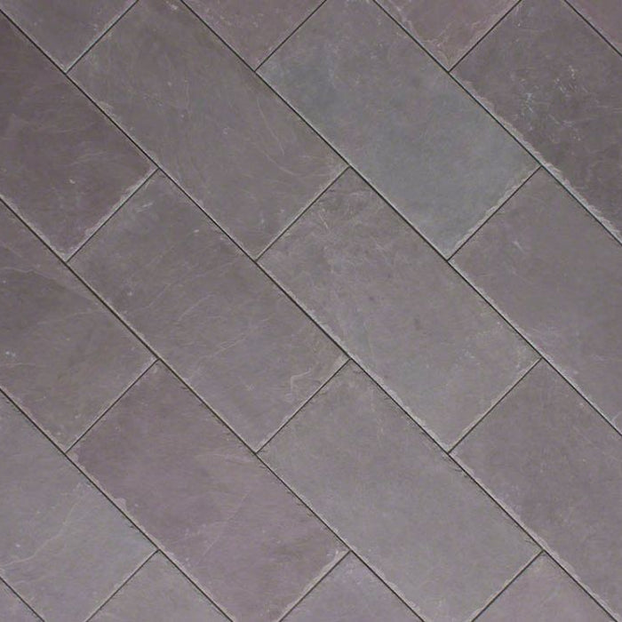 Plum Slate Natural Cleft Face, Gauged Back Tile - 3" x 12" x 3/8"