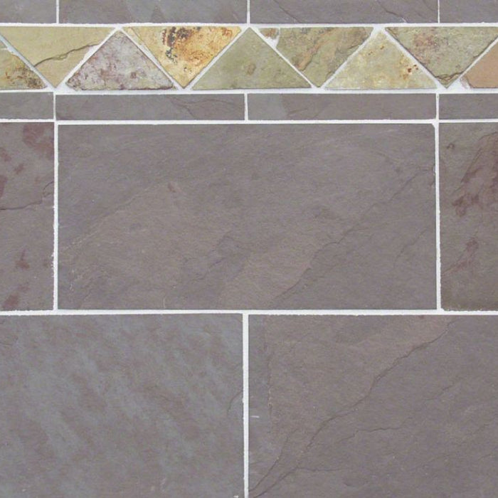 Plum Slate Natural Cleft Face, Gauged Back Tile - 8" x 16" x 3/8"