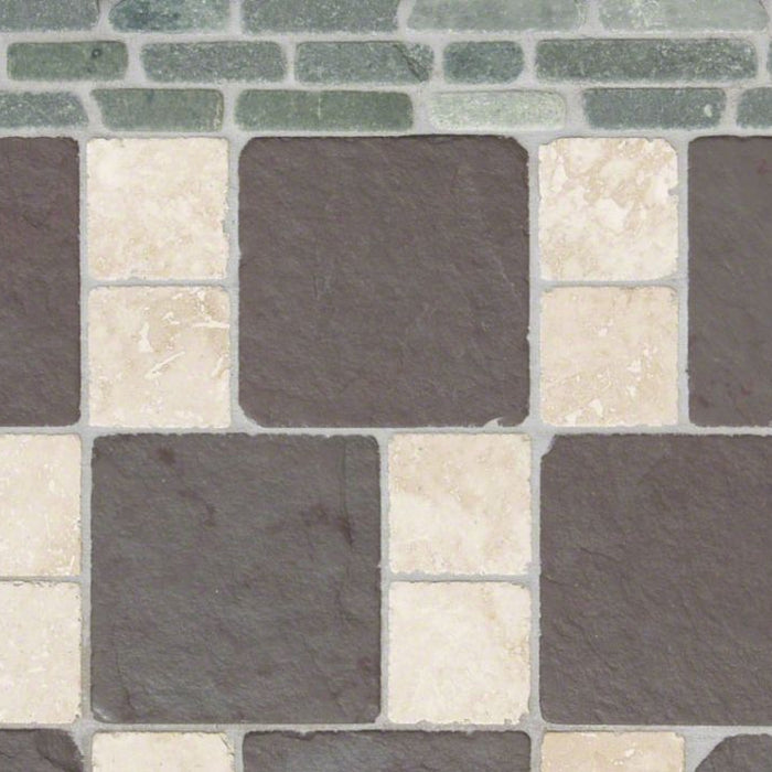 Plum Slate Tumbled Tile - 6" x 6" x 3/8"