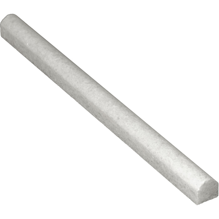 Polar White Polished Marble Liner - 3/4" x 12" Bullnose x 3/4"