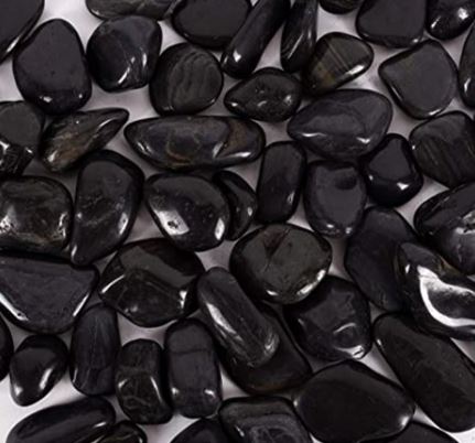 Black Polished Natural Stone Pebble - Random Sizes x +/- 1" - 3"