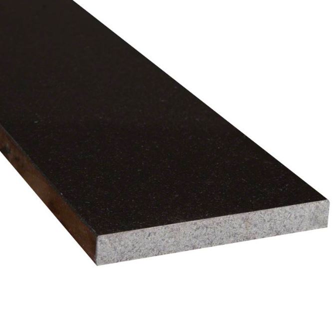 MSI Premium Black Polished Granite Double Bevel Threshold — Stone