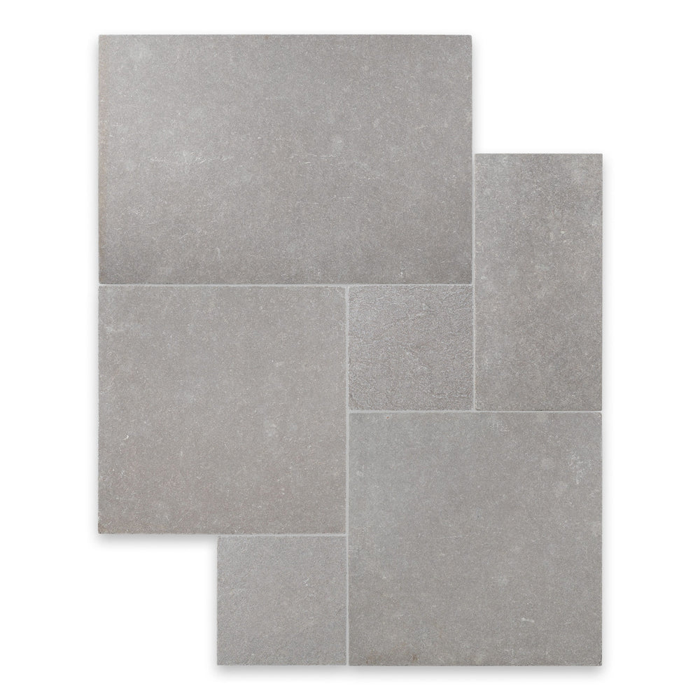 Purbeck Grey Distressed Limestone Paver Versailles Pattern - Various Sizes