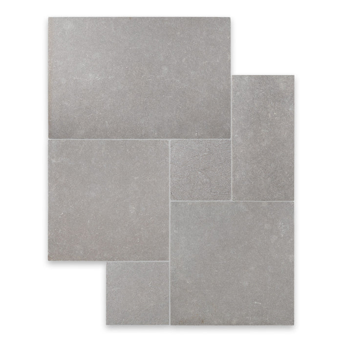 Purbeck Grey Distressed Limestone Paver Versailles Pattern - Various Sizes