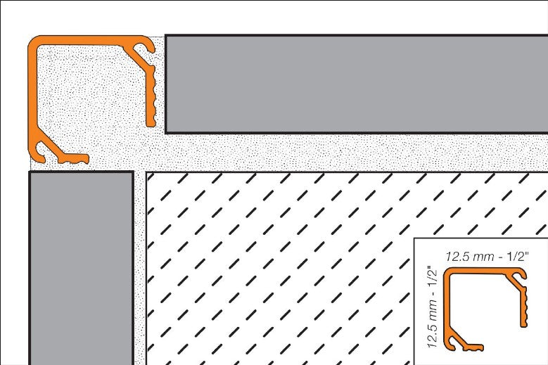 Q125AEK Satin Anodized Aluminum Metal Tile Edging Trim