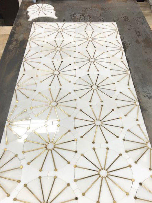 Waterjet Eastern White / Brass RKF-03WT Polished