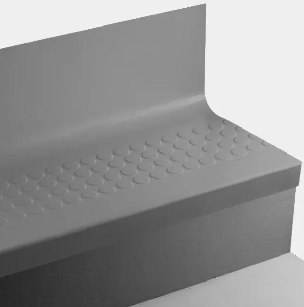 Tarkett Johnsonite Bedrock Angle Fit Stair Tread with Riser — Stone