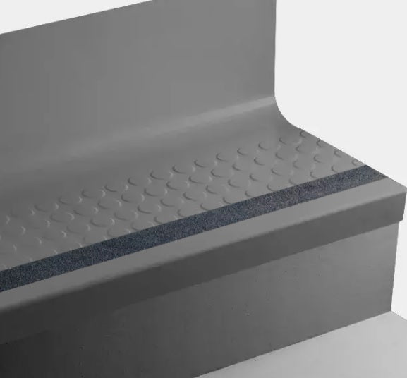 Tarkett Johnsonite Black Angle Fit Stair Tread with Riser — Stone ...