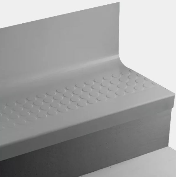 rubber stair tread with riser Johnsonite Medium Grey Raised Round Rubber Moulding / Trim