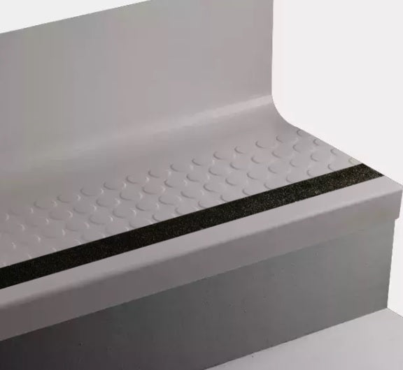 rubber stair tread with riser Johnsonite Pebble Raised Round Rubber Moulding / Trim