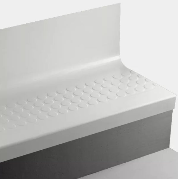 Tarkett Johnsonite Snowbound Angle Fit Stair Tread with Riser — Stone ...