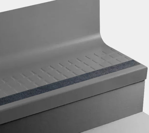 commercial rubber stair tread Tarkett Johnsonite Charcoal Angle Fit Stair Tread with Riser — Stone & Tile Shoppe, Inc