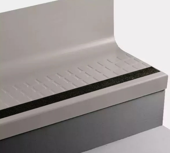 Tarkett Johnsonite Zephyr Angle Fit Stair Tread with Riser — Stone