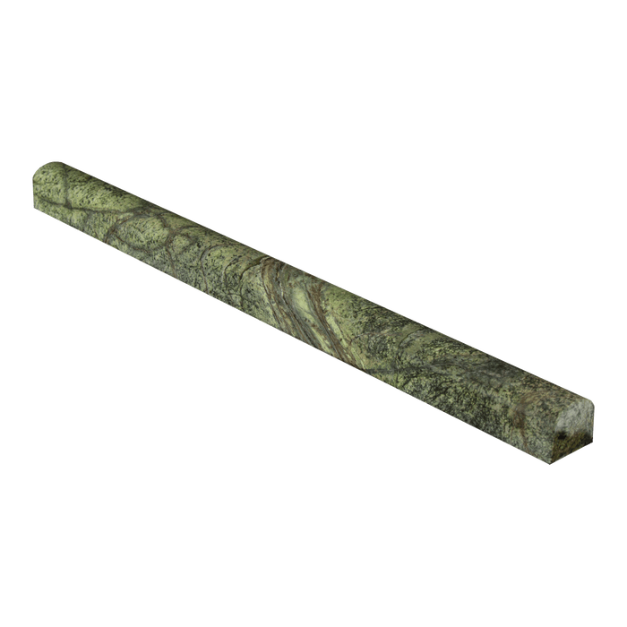 Rain Forest Green Marble Liner - 3/4" x 12" Bullnose Polished