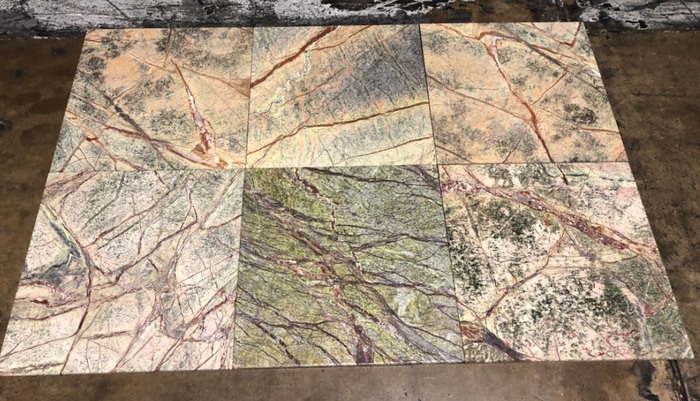 Rain Forest Green Marble Tile - 12" x 12" x 3/8" Brushed