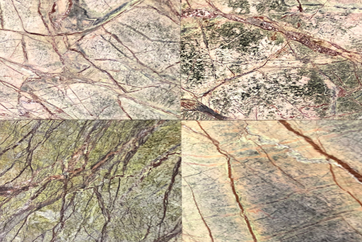 Full Tile Sample - Rain Forest Green Marble Tile - 12" x 12" x 3/8" Brushed