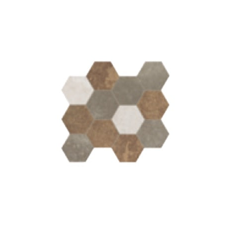 Reused Warm Matte Porcelain Mosaic - Hexagon