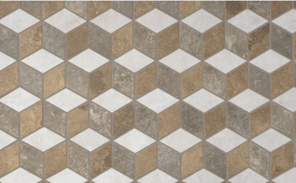 Reused Warm Matte Porcelain Mosaic - Rhomboid