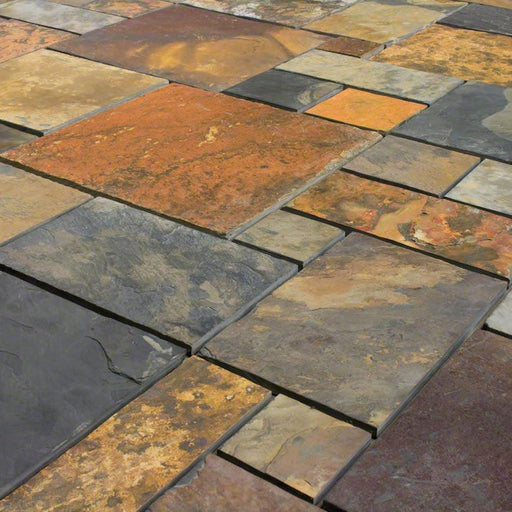 Rich Autumn Slate Tile - Natural Cleft Face with Gauged Back