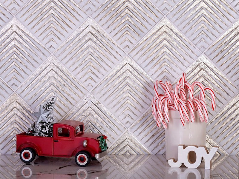 Artistic Stone Textured & Foiled Ashen White Marble