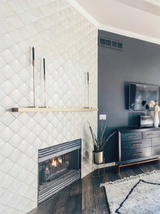 Artistic Stone Marble Ashen White Textured & Foiled