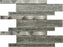 Rock Grey Silk Interlocking  Glass & Metal Mosaic - Linear