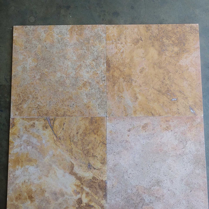 Rojo Travertine Tile - 12" x 12" x 1/2"