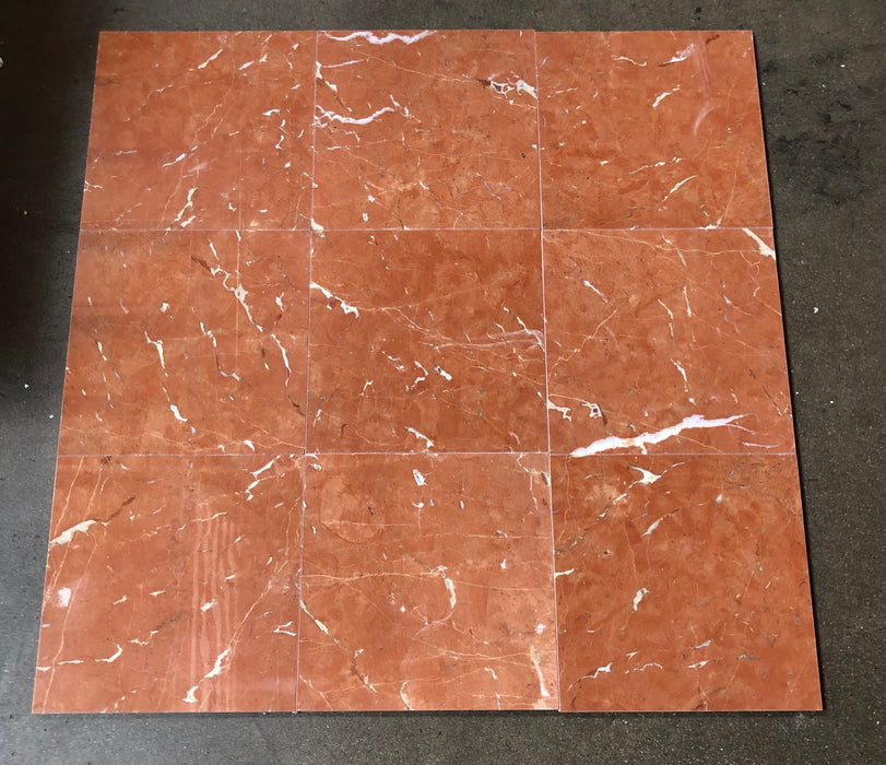 Rojo Alicante Marble Tile - 12" x 12" x 3/8" Polished