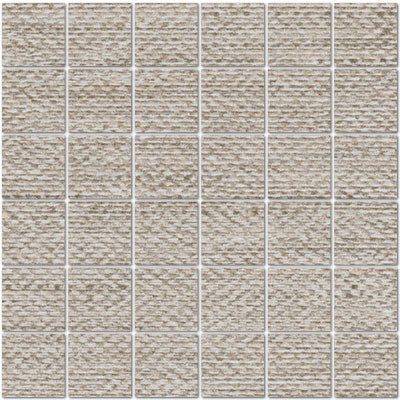 Full Sheet Sample - Craft Rope Porcelain Mosaic - 2" x 2" Matte & Textured