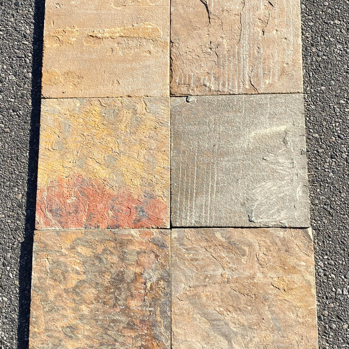 Rosa Stone Slate Tile - 12" x 12" x 3/8" - 1/2"