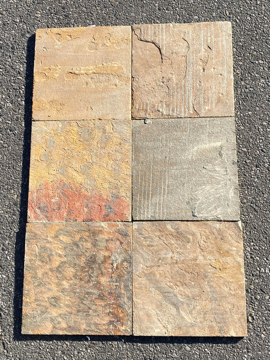 Rosa Stone Slate Tile - 12" x 12" x 3/8" - 1/2"