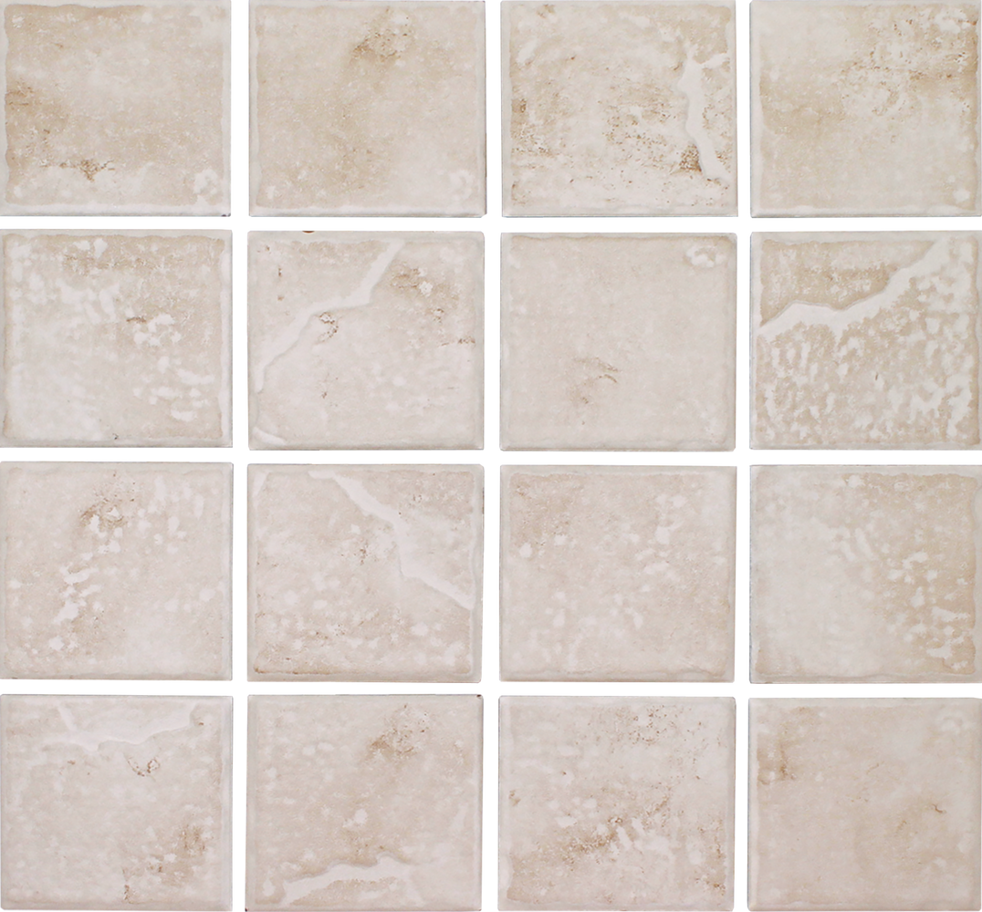 Full Sheet Sample - Atlas Rustic Wheat Ceramic Mosaic - 3" x 3" Matte