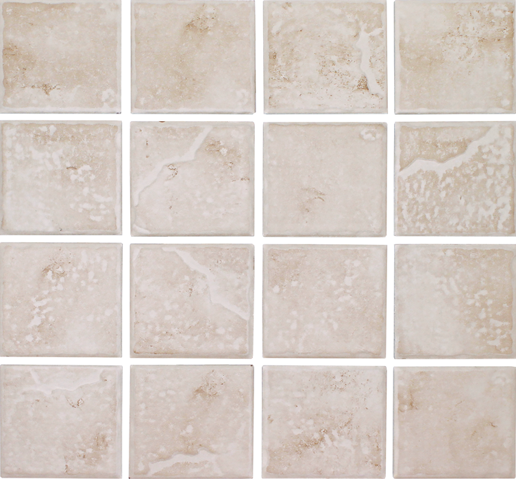 Full Sheet Sample - Atlas Rustic Wheat Ceramic Mosaic - 3" x 3" Matte