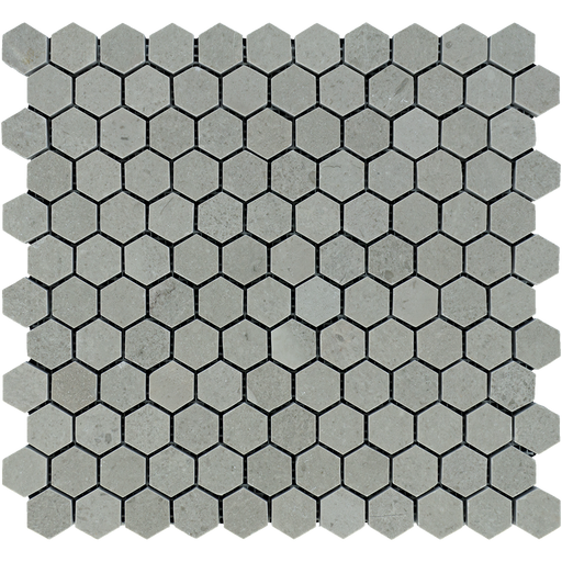 Tao Gray Marble Mosaic - 1" Hexagon Polished