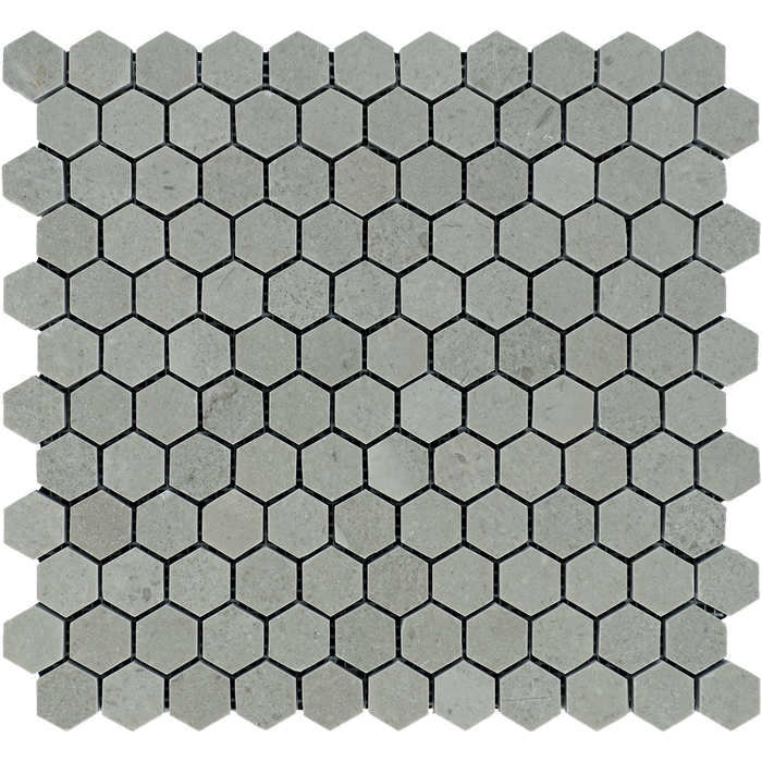 Tao Gray Marble Mosaic - 1" Hexagon Polished