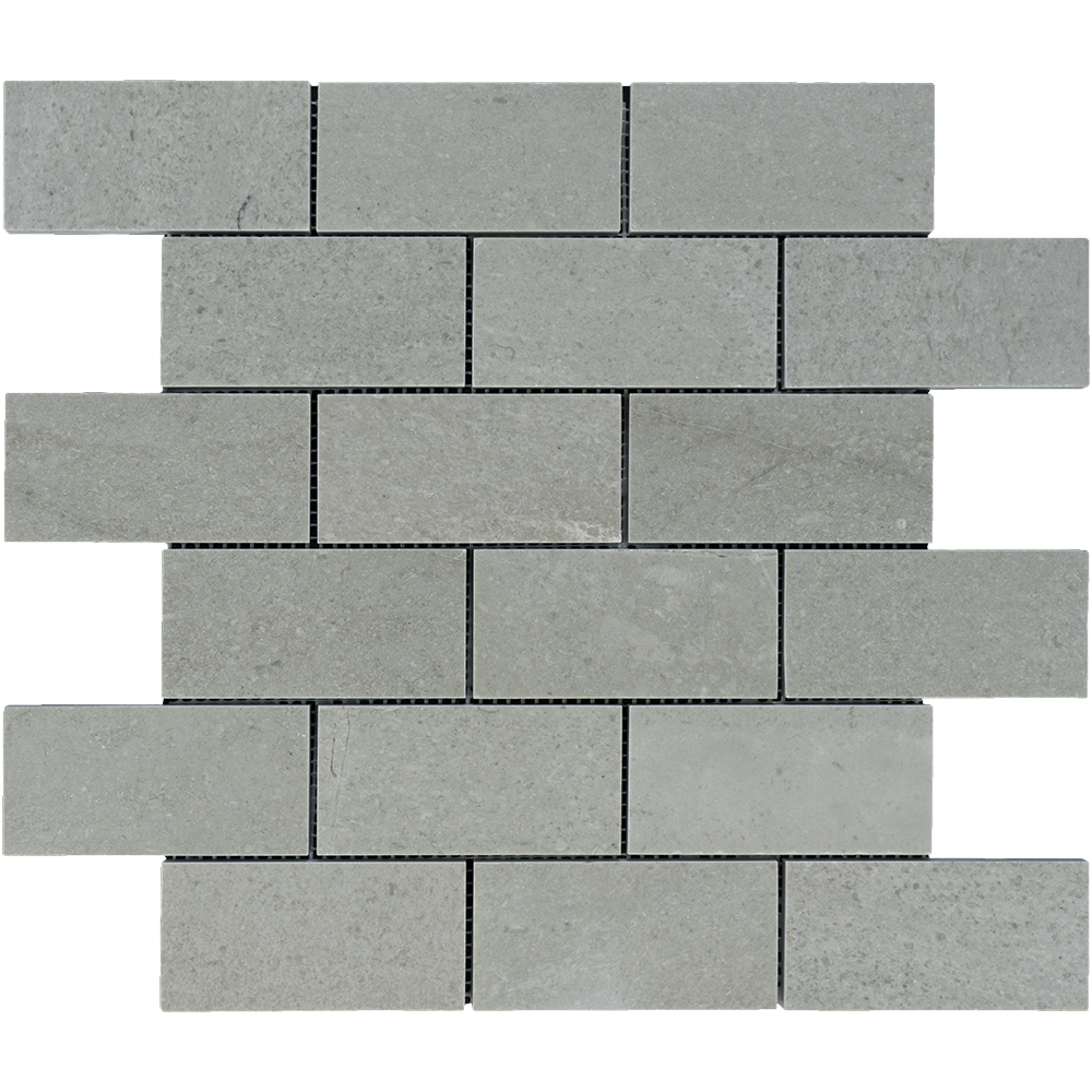 Tao Gray Marble Mosaic - 2" x 4" Brick Polished