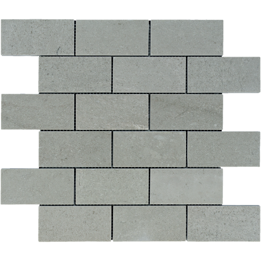 Tao Gray Marble Mosaic - 2" x 4" Brick Polished