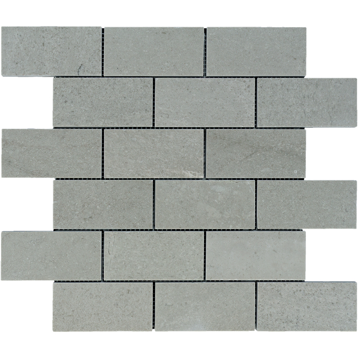 Tao Gray Marble Mosaic - 2" x 4" Brick Polished