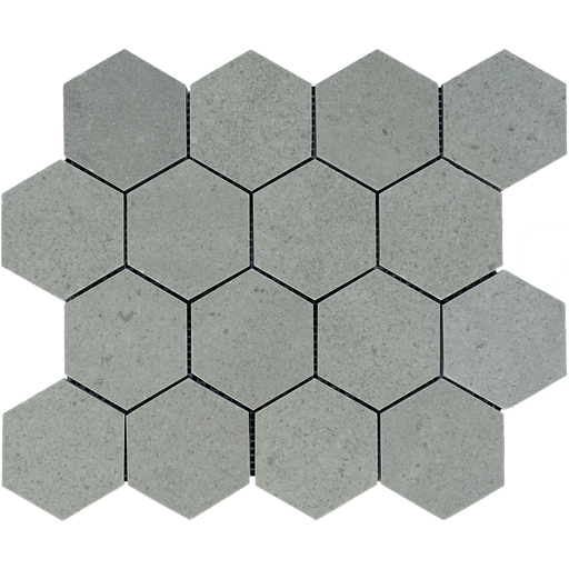 Tao Gray Marble Mosaic - 3" Hexagon Polished