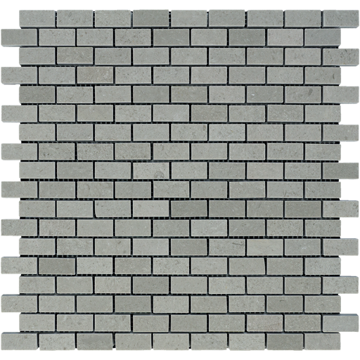 Tao Gray Marble Mosaic - 5/8" x 1 1/4" Baby Brick Polished