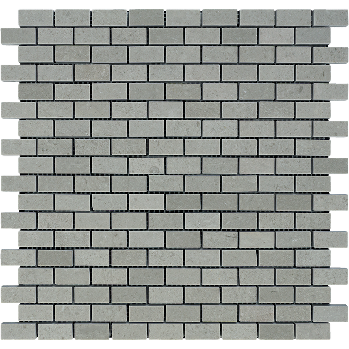 Tao Gray Marble Mosaic - 5/8" x 1 1/4" Baby Brick Polished