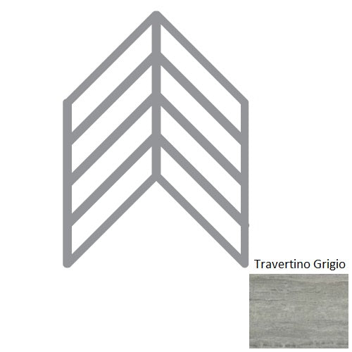 Classic 2.0 Travertino Grigio Chevron Accent Deco TRG