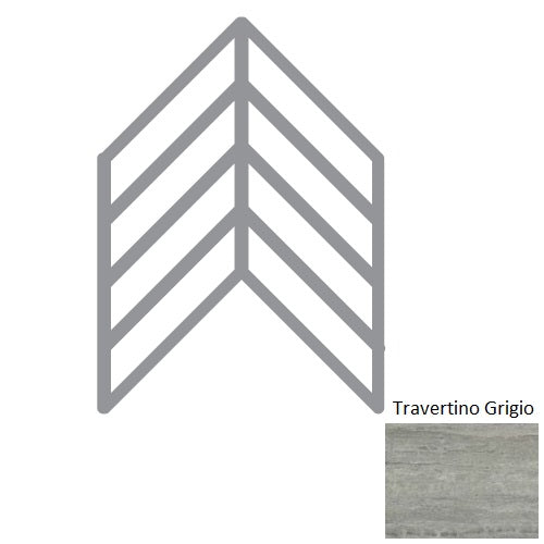 Classic 2.0 Travertino Grigio Chevron Accent Loose Deco TRG